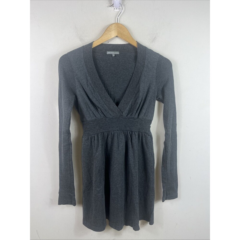 James Perse  Los Angeles Womens’s  V Neck  Tunic Shirt Dress Size 2 Gray